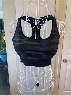 RBX Black Camo Racerback Sports Bra